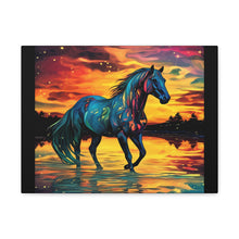 Colorful Modern Horse - Canvas Gallery Wraps - Black