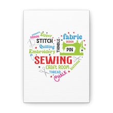 Colorful Sewing Word Cloud - Canvas Gallery Wraps