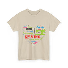 Colorful Sewing Word Cloud Unisex Heavy Cotton Tee