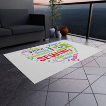 Colorful Sewing Word Cloud Outdoor Rug