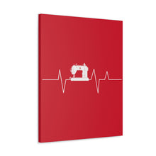 Sewing Machine Heart Beat - Red - Canvas Gallery Wraps