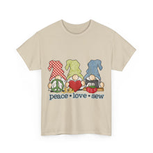 Peace, Love, Sew Gnomes Unisex Heavy Cotton Tee