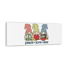 Peace, Love, Sew Gnomes - Canvas Gallery Wraps - White