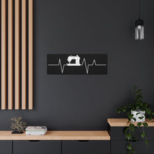 Sewing Machine Heart Beat - Black - Canvas Gallery Wraps