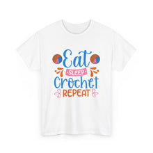 Eat Sleep Crochet Repeat Unisex Heavy Cotton Tee