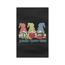 Peace, Love, Sew Gnomes Microfiber Tea Towel - Black