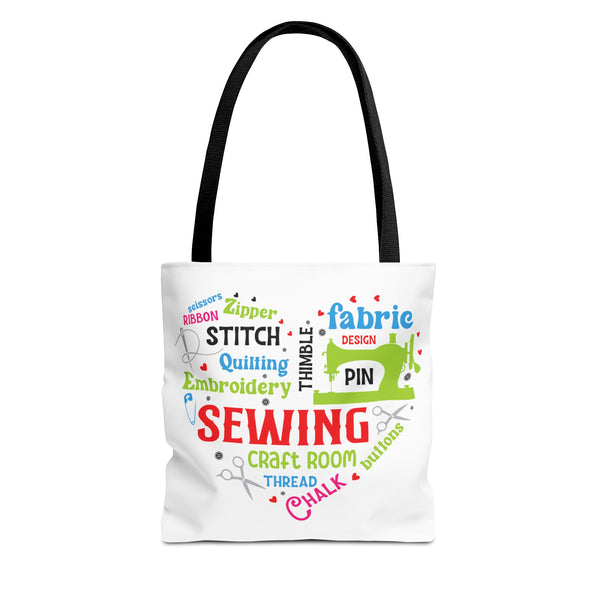 Colorful Sewing Word Cloud Tote Bag