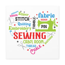 Colorful Sewing Word Cloud - Canvas Gallery Wraps