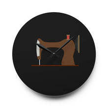Vintage Sewing Machine Acrylic Wall Clock - Black