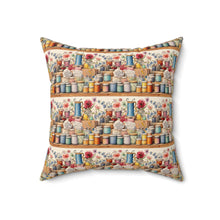 Watercolor Sewing Supplies 2 Spun Polyester Square Pillow
