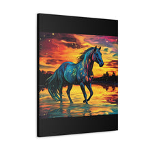 Colorful Modern Horse - Canvas Gallery Wraps - Black