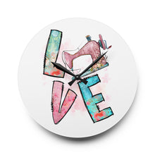 Sewing Love Acrylic Wall Clock - White