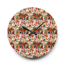Watercolor Sewing Supplies 11 Acrylic Wall Clock