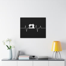 Sewing Machine Heart Beat - Black - Canvas Gallery Wraps