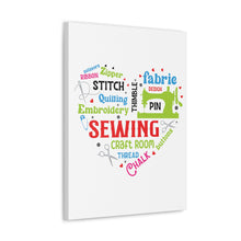 Colorful Sewing Word Cloud - Canvas Gallery Wraps