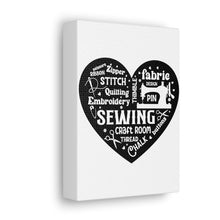 Black Sewing Word Cloud - Canvas Gallery Wraps