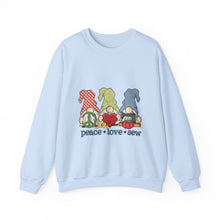 Peace, Love, Sew Gnomes Unisex Heavy Blend™ Crewneck Sweatshirt