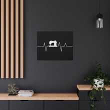 Sewing Machine Heart Beat - Black - Canvas Gallery Wraps