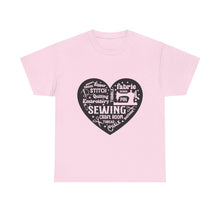 Black Sewing Word Cloud Unisex Heavy Cotton Tee