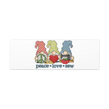 Peace, Love, Sew Gnomes - Canvas Gallery Wraps - White