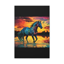 Colorful Modern Horse - Canvas Gallery Wraps - Black