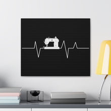 Sewing Machine Heart Beat - Black - Canvas Gallery Wraps