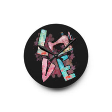 Sewing Love Acrylic Wall Clock - Black