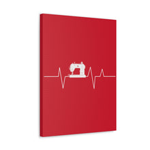 Sewing Machine Heart Beat - Red - Canvas Gallery Wraps