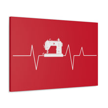 Sewing Machine Heart Beat - Red - Canvas Gallery Wraps