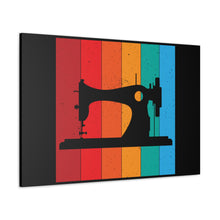 Retro Sewing Machine - Black - Canvas Gallery Wraps