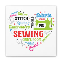 Colorful Sewing Word Cloud - Canvas Gallery Wraps