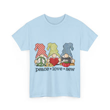 Peace, Love, Sew Gnomes Unisex Heavy Cotton Tee