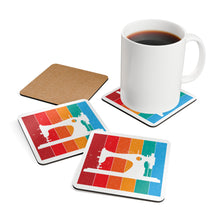 Retro Sewing Machine Corkwood Coaster Set - White