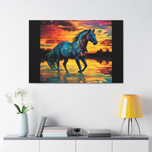 Colorful Modern Horse - Canvas Gallery Wraps - Black