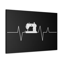 Sewing Machine Heart Beat - Black - Canvas Gallery Wraps