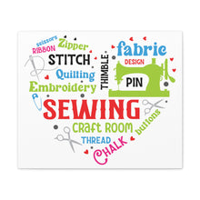 Colorful Sewing Word Cloud - Canvas Gallery Wraps