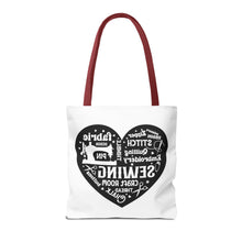 Black Sewing Word Cloud Tote Bag