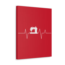 Sewing Machine Heart Beat - Red - Canvas Gallery Wraps