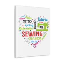 Colorful Sewing Word Cloud - Canvas Gallery Wraps