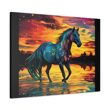 Colorful Modern Horse - Canvas Gallery Wraps - Black