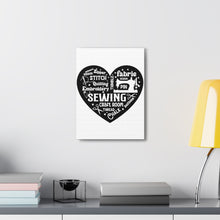 Black Sewing Word Cloud - Canvas Gallery Wraps