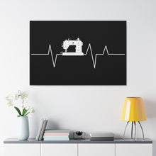 Sewing Machine Heart Beat - Black - Canvas Gallery Wraps