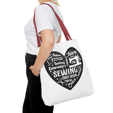 Black Sewing Word Cloud Tote Bag