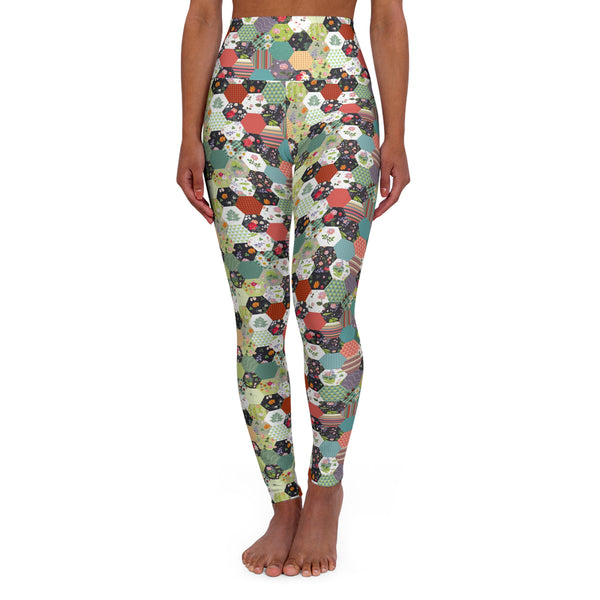 Quilt Pattern 1 High Waisted Yoga Leggings