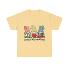 Peace, Love, Sew Gnomes Unisex Heavy Cotton Tee