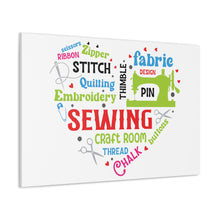 Colorful Sewing Word Cloud - Canvas Gallery Wraps