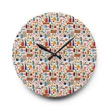Watercolor Sewing Supplies 1 Acrylic Wall Clock