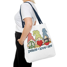 Peace, Love, Sew Gnomes Tote Bag