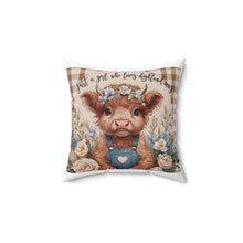 Loves Highland Cows Spun Polyester Square Pillow