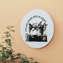 Cats and Sewing Acrylic Wall Clock